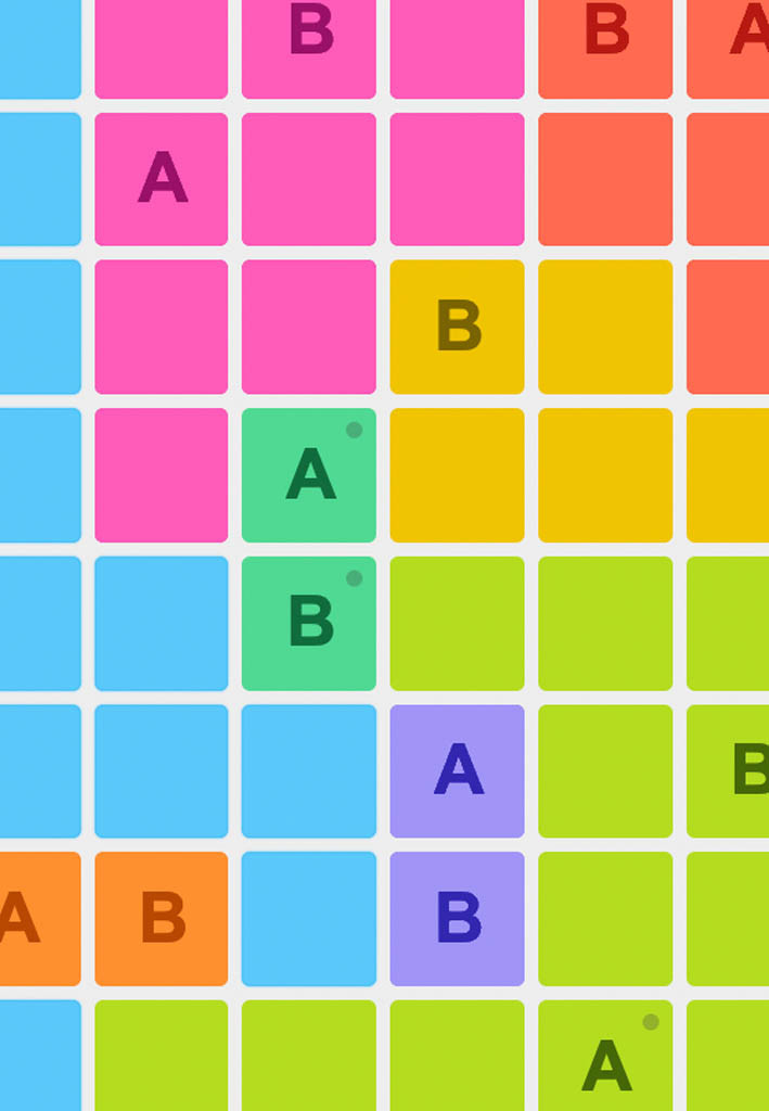 ABdoku puzzle grid with A and B letters